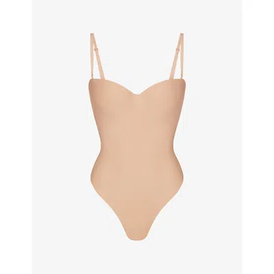 Skims Womens  Body Underwired Thong Bodysuit In Brown