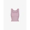 Skims Womens  Cotton Rib Scoop-neck Stretch-cotton Tank Top In Purple