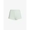 Skims Womens  Elasticated-waistband Ribbed Stretch-cotton Shorts In Neutral