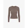 Skims Womens Fits Everybody Crewneck Stretch-woven T-shirt Amethyst