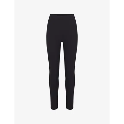 Skims High-rise Cropped Leggings In Onyx
