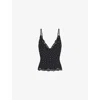 Skims Womens  Fits Everybody Lace Triangle Stretch-woven Cami Top In Black