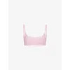 Skims Womens  Fits Everybody Scoop-neck Jersey Bralette In Pink