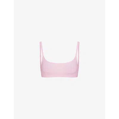 Skims Womens  Fits Everybody Scoop-neck Jersey Bralette In Pink