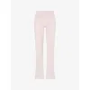 Skims Womens Foldover Slim-fit High-rise Stretch-jersey Trousers Barely Pink