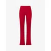 Skims Womens  Foldover Slim-fit High-rise Stretch-jersey Trousers In Purple