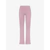 Skims Womens Foldover Slim-fit High-rise Stretch-jersey Trousers Dusk In Pink
