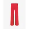 Skims Womens  Logo-waistband Ribbed Stretch-cotton Pyjama Bottom In Red