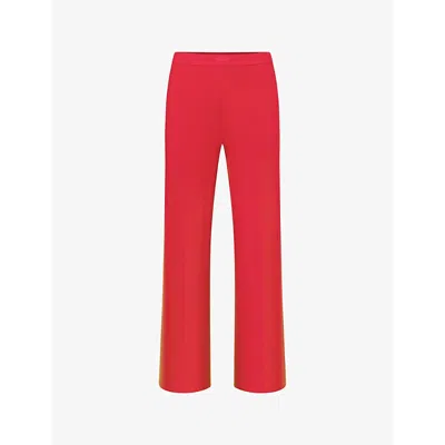 Skims Womens  Logo-waistband Ribbed Stretch-cotton Pyjama Bottom In Red