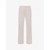 Skims Womens  Logo-waistband Ribbed Stretch-cotton Pyjama Bottoms In Gray