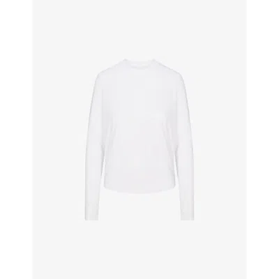 Skims Womens Snow Relaxed-fit Long-sleeve Cotton-jersey T-shirt