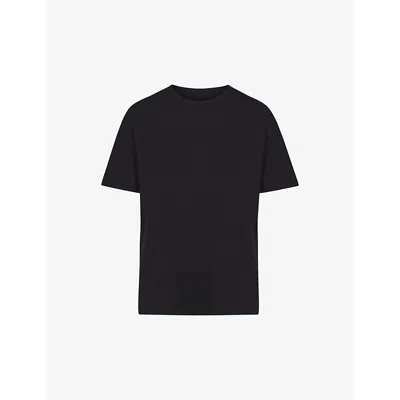 Skims Womens Relaxed-fit Short-sleeve Stretch-cotton T-shirt Onyx Xxxl In Black
