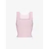 Skims Womens Ribbed Scoop-neck Cotton-jersey Tank Top Cherry Blossom In Pink