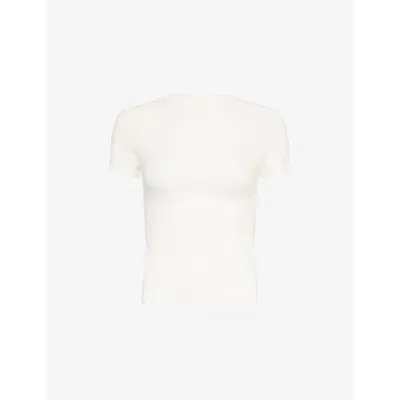 Skims Womens  Round-neck Pack-of-two Stretch-cotton T-shirt In White