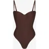 Skims Womens Scoop-neck Underwired Stretch-woven Body Cocoa Xxxl