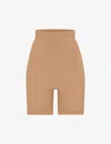 Skims Womens Ochre Sculpt Fitted Stretch-woven Shorts In Nude (lingerie)