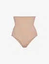 Skims Sculpting High-rise Stretch-woven Briefs In Nude (lingerie)