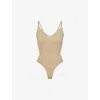 Skims Womens Clay Seamless Sculpt Fitted Stretch-woven Body In Clay