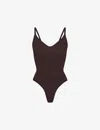 Skims Womens Espresso Seamless Sculpt Fitted Stretch-woven Body