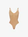 Skims Womens Ochre Seamless Sculpt Fitted Stretch-woven Body