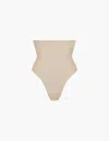 Skims Womens Sand Seamless Sculpt High-rise Stretch-woven Thong In Brown
