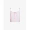 Skims Womens Sleep Striped Cotton Cami Top Cherry Blossom Stripe Xxs In Neutral
