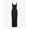 Skims Womens Smooth Layers Scoop-neck Jersey Maxi Dress Obsidian In Black