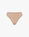 Skims Smoothing Mid-rise Stretch-woven Briefs In Nude (lingerie)