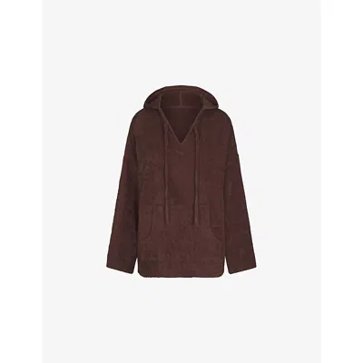 Skims Womens  Terry Cover-ups Oversized Cotton Hoody In Brown
