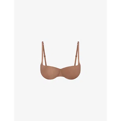 Skims Womens Ultimate Balconette Stretch-woven Push-up Bra Sienna In Brown