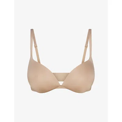 Skims Womens  Ultimate Nipple Wireless Push-up Bra In Brown