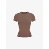Skims Womens Cotton Jersey Round-neck Stretch-cotton T-shirt Truffle