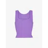 Skims Womens Ultra Violet Cotton Rib Scoop-neck Stretch-cotton Tank Top