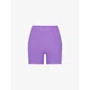 Skims Stretch Cotton Rib Boxers In Ultra Violet