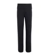 Skims Wool-cashmere Blend Fold-over Trousers In Black