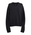 Skims Wool-cashmere Blend V-neck Sweater In Black