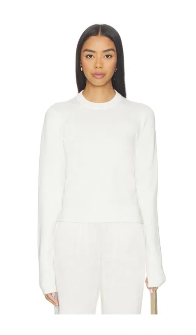 Skims Wool Cashmere Crew Neck Sweater In White