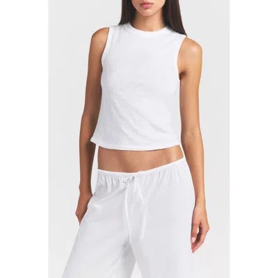Skims Worn In Jersey Crewneck Tank In White