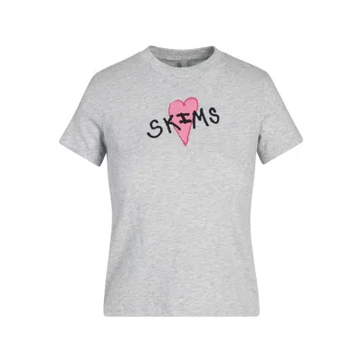 Skims Worn In Jersey In Light Heather Grey  Heart