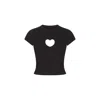 Skims Plain Weave Knit T-shirt In Washed Onyx