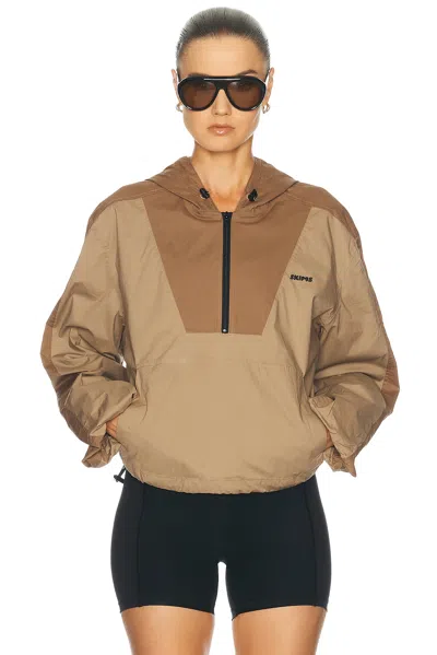 SKIMS WOVEN COTTON HALF ZIP JACKET