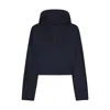 Skims Woven Cotton Half Zip Pullover In Navy