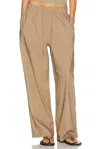 Skims Woven Cotton Oversized Drawstring Pant In Brown