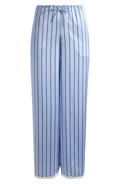 Skims Woven Shine Lace Pants In Blue