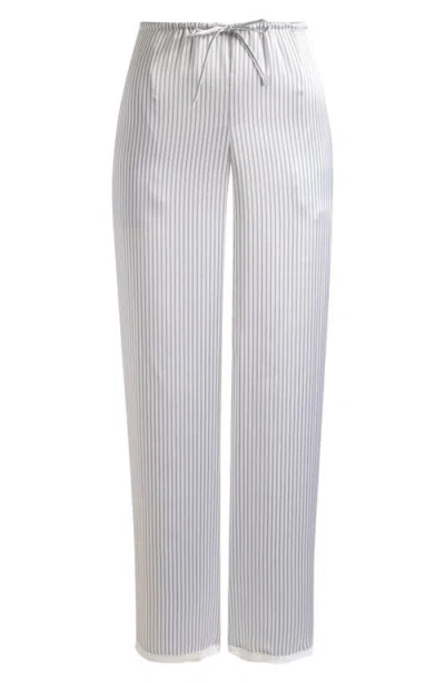 Skims Woven Shine Lace Pants In Gray