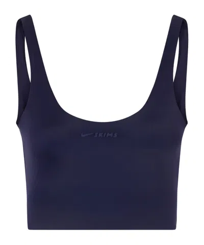 Skims X Nike Collaboration Crew Neck Sports Bra In Animal Print