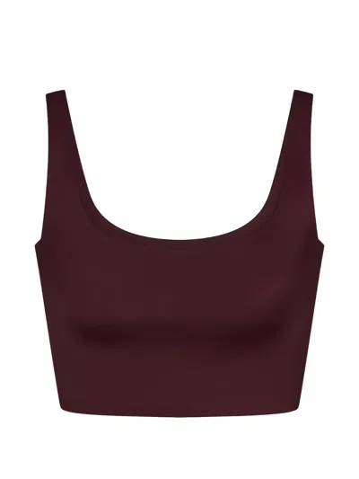 Skims X Nike Scoop-neck Bra Top In Burgundy