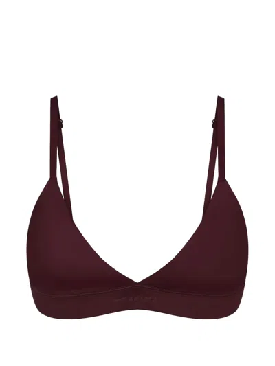 Skims X Nike Triangle Bra In Burgundy