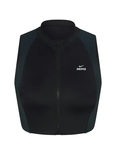Skims X Nike Zip-up Sports Bra In Black