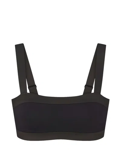 Skims X  Straight-neck Sports Bra In Black